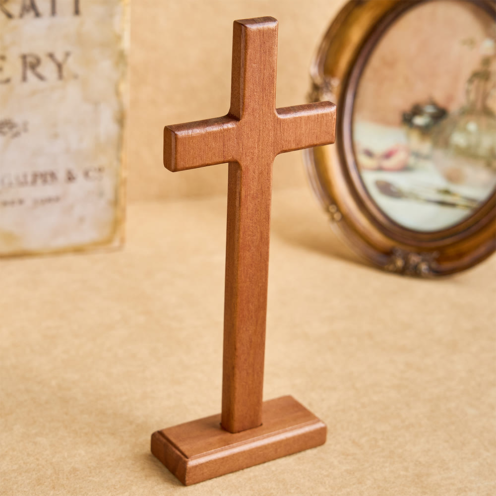 Christianartworkshop Croce da tavolo in legno massello: incarna la Sua tranquilla forza. - image 3