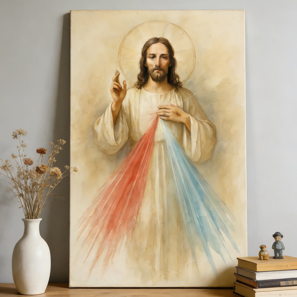 Christianartworkshop Stampa artistica da parete di Gesù della Divina Misericordia: raggi di compassione e pace per il tuo santuario domestico - image 1