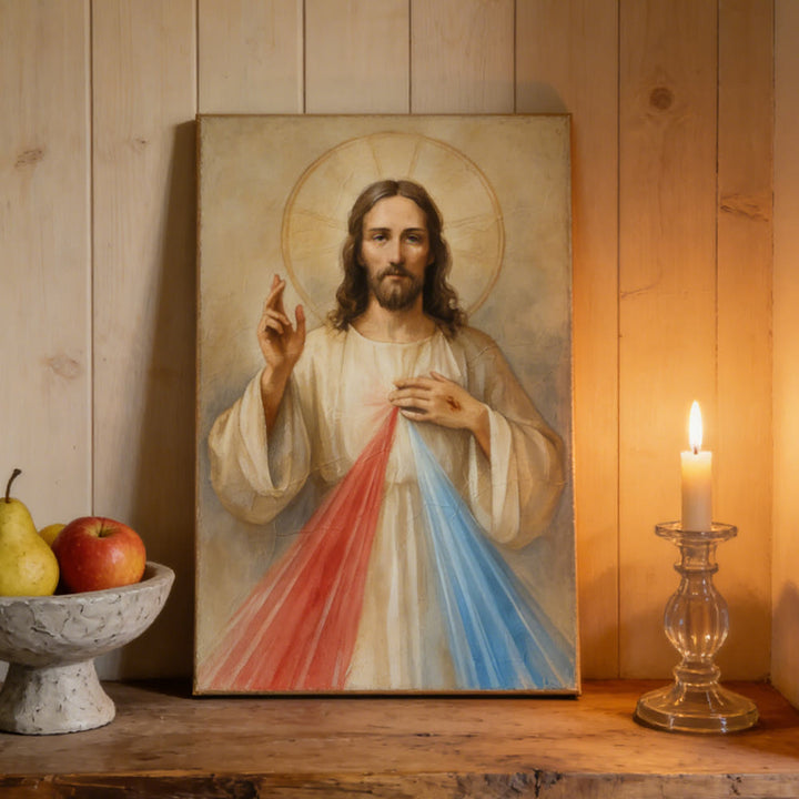 Christianartworkshop Stampa artistica da parete di Gesù della Divina Misericordia: raggi di compassione e pace per il tuo santuario domestico - image 3