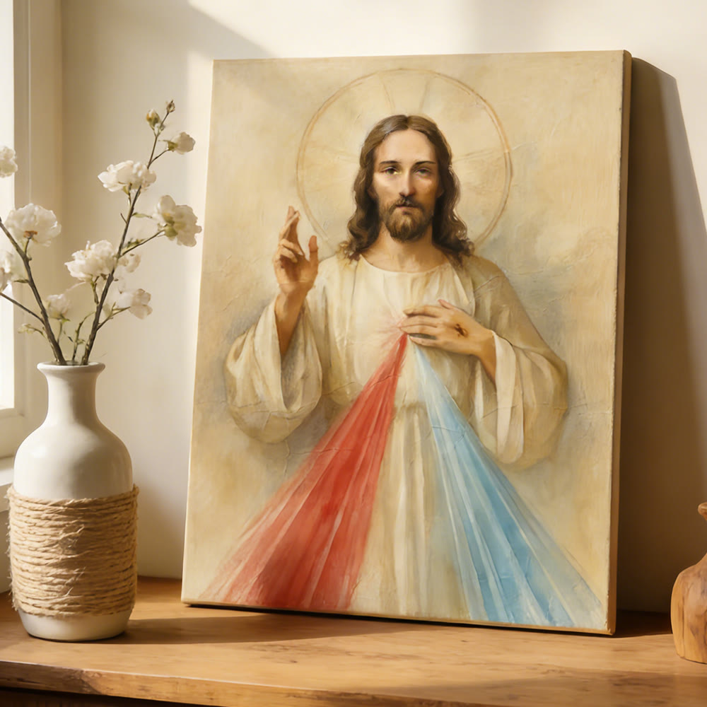 Christianartworkshop Stampa artistica da parete di Gesù della Divina Misericordia: raggi di compassione e pace per il tuo santuario domestico - image 4