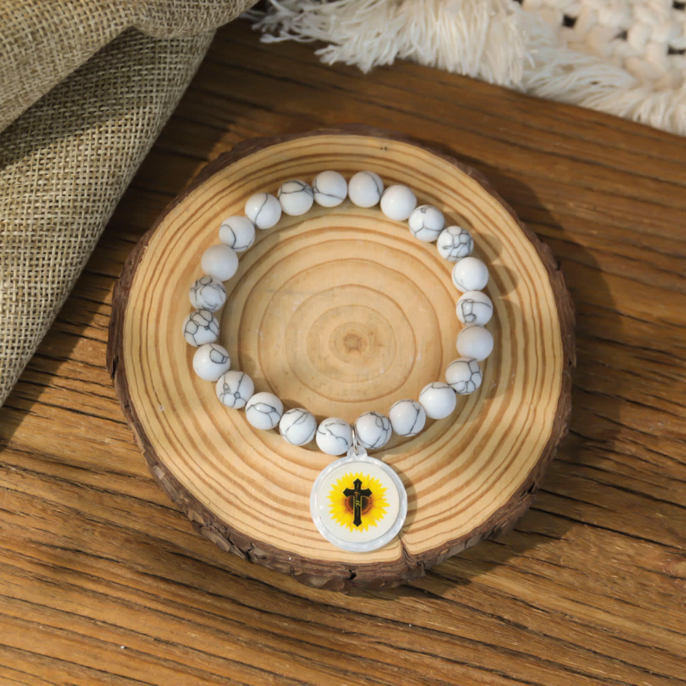 Bracciale con versetti della Bibbia in pietra naturale con tecnologia NFC Christianartworkshop : tocca per ricevere la parola quotidiana di Gesù - Bianco e Croce B - image 11