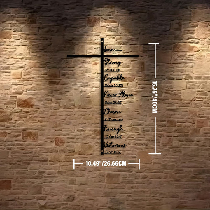 Decorazione murale in metallo con croce e versetto biblico Christianartworkshop : promemoria quotidiano di fede. - Nero - 10,49''*15,75''*0,04''/26,66cm*40cm*0,1cm - image 3