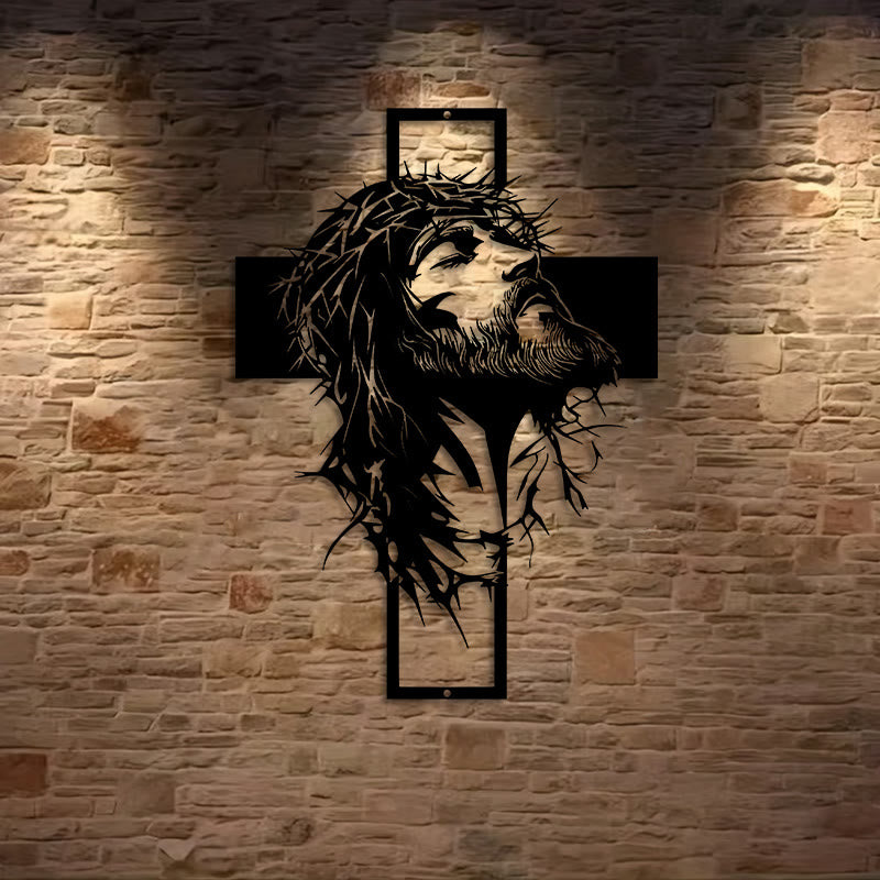 Christianartworkshop Decorazione murale in metallo con croce di Gesù e corona di spine: una sincera dichiarazione di fede  - image 9