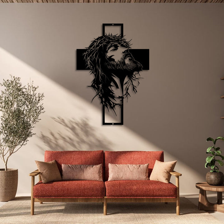 Christianartworkshop Decorazione murale in metallo con croce di Gesù e corona di spine: una sincera dichiarazione di fede  - image 6