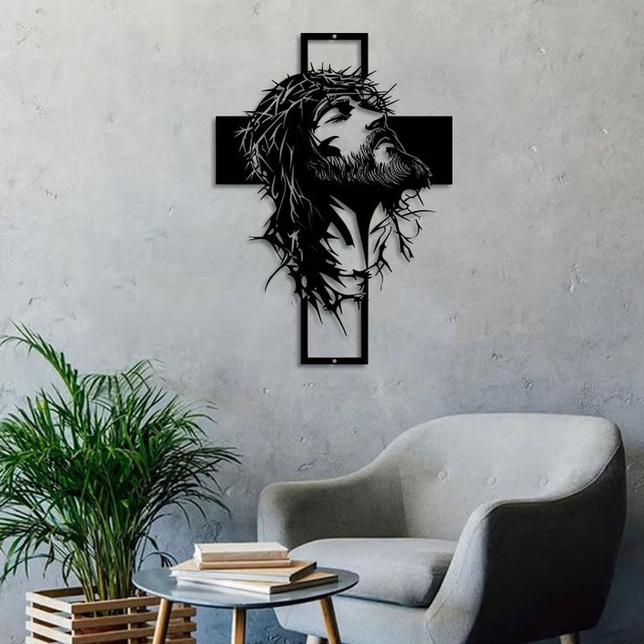 Christianartworkshop Decorazione murale in metallo con croce di Gesù e corona di spine: una sincera dichiarazione di fede  - image 7