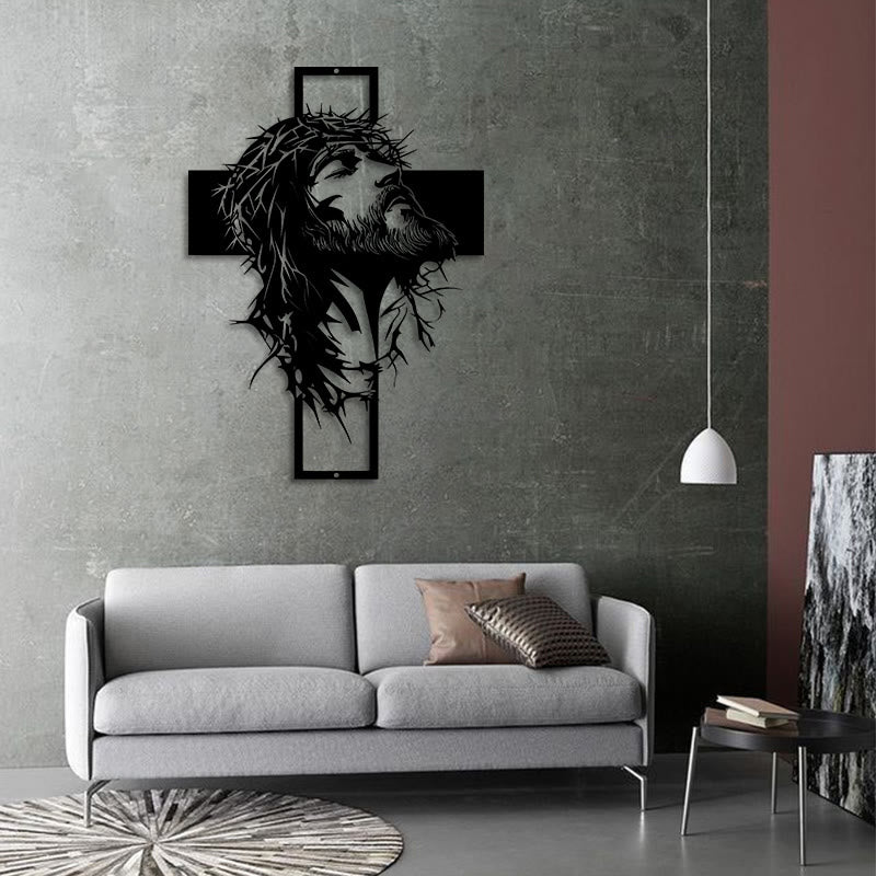 Christianartworkshop Decorazione murale in metallo con croce di Gesù e corona di spine: una sincera dichiarazione di fede  - image 8