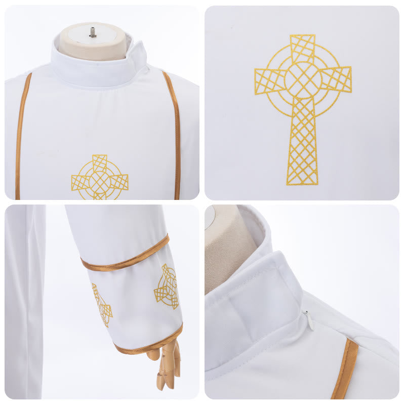 Abito clericale bianco multi-stile Christianartworkshop : ideale per il culto e i rituali in chiesa. - image 8