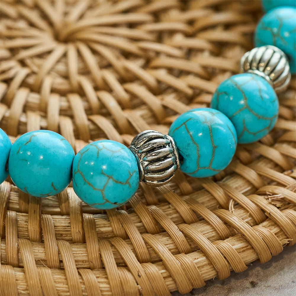 Bracciale con ciondolo a croce con perline turchesi fatto a mano Christianartworkshop - image 3