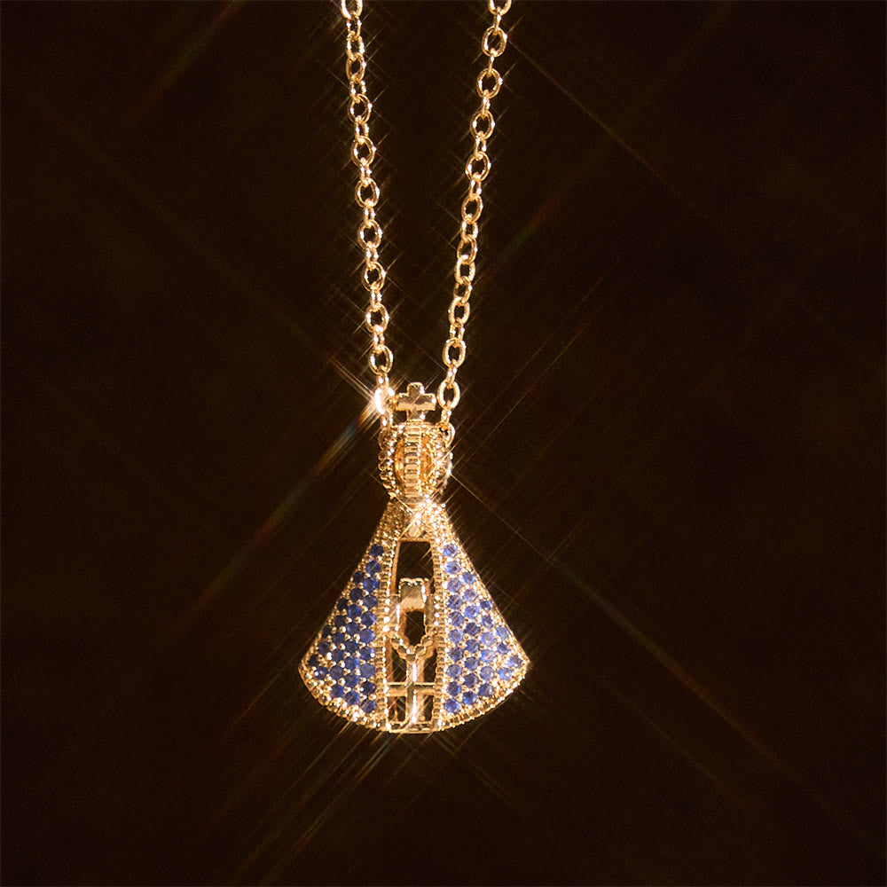 Christianartworkshop Collana con pendente di protezione divina in stile classico Nossa Senhora Aparecida - image 2