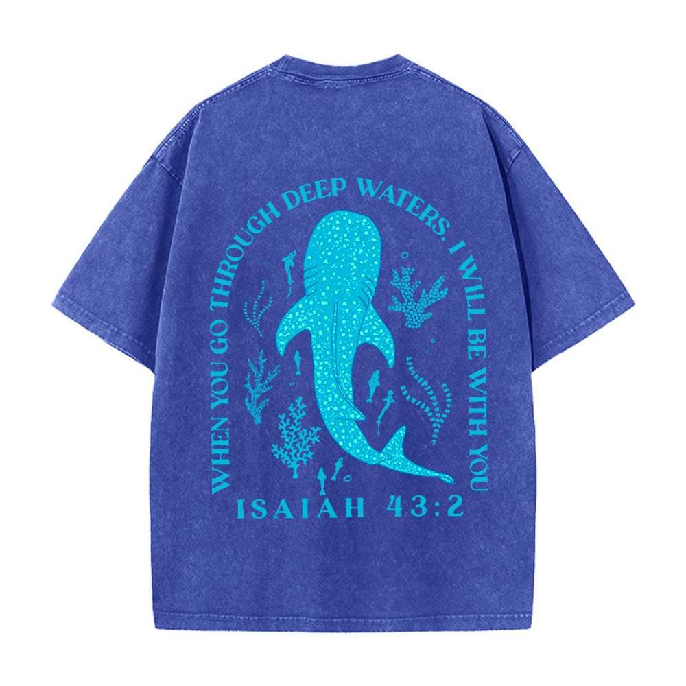 Christianartworkshop I Will Be With You T-shirt unisex lavata bifacciale - Blu navy - 5XL - image 12