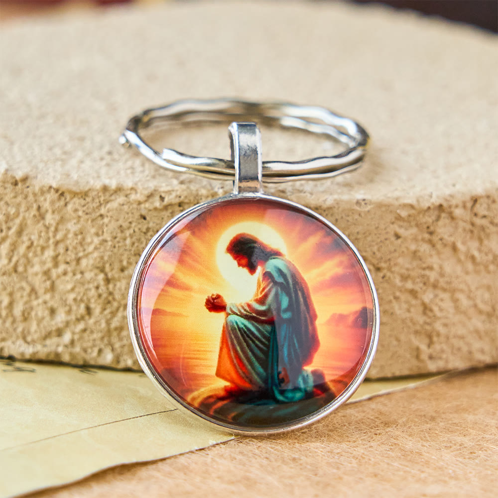 Christianartworkshop Portachiavi con preghiera classica di Gesù Radiante: emblema senza tempo di fede e riverenza - image 1