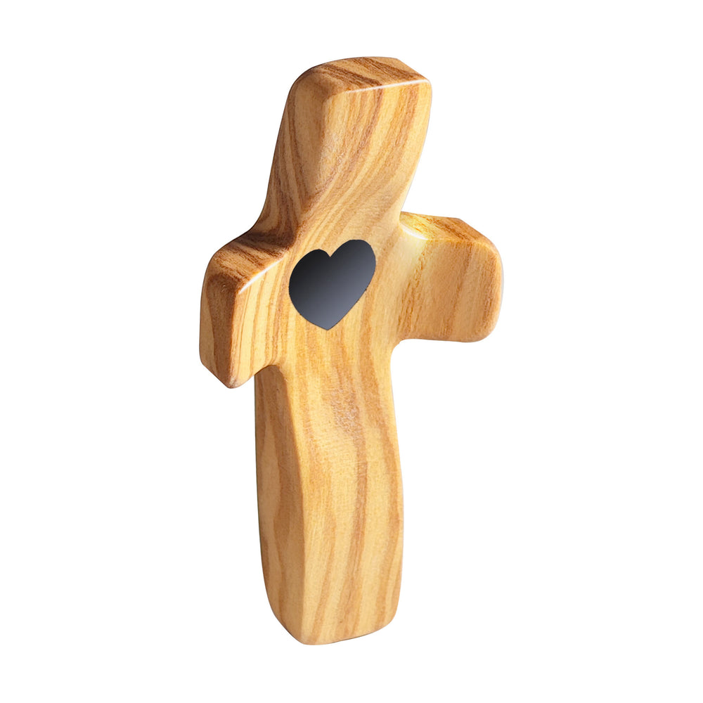Christianartworkshop Ornamenti moderni in noce multicolore con maniglia a forma di croce per pregare - Nero chiaro - image 1