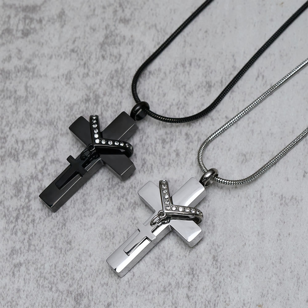 Christianartworkshop Collana con croce interna staccabile: fonda la tua fede nell'amore che trascende - image 0