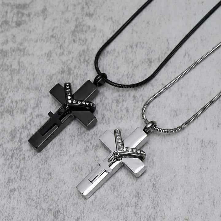 Christianartworkshop Collana con croce interna staccabile: fonda la tua fede nell'amore che trascende - image 0