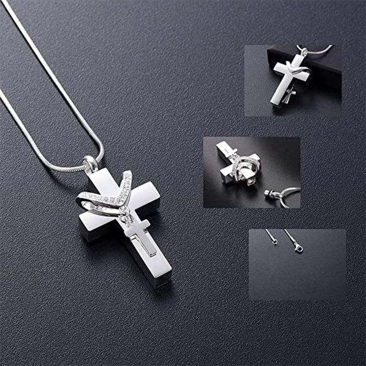 Christianartworkshop Collana con croce interna staccabile: fonda la tua fede nell'amore che trascende - image 5