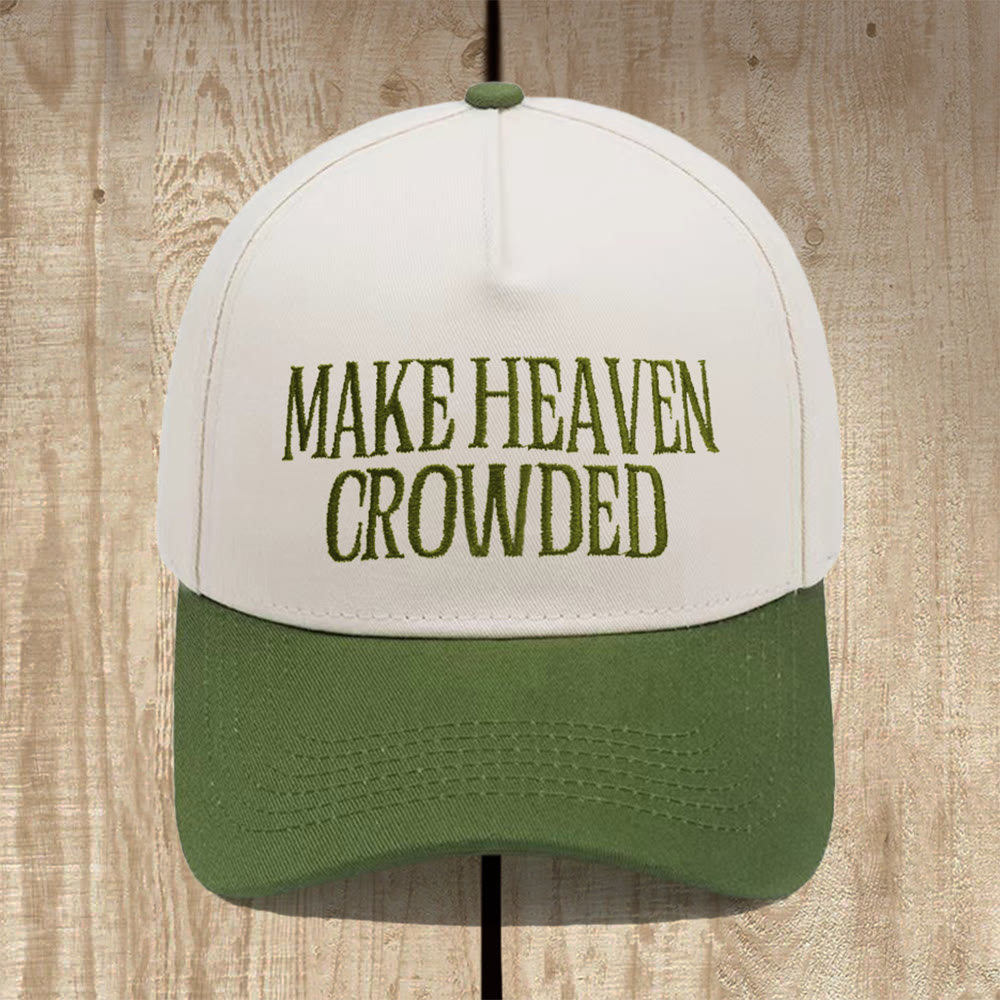 Christianartworkshop Cappellino da baseball strutturato Make Heaven Crowded: indossa la missione del Vangelo - Verde militare - image 12
