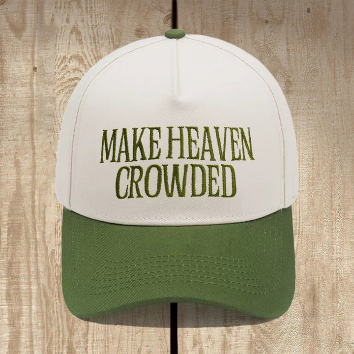 Christianartworkshop Cappellino da baseball strutturato Make Heaven Crowded: indossa la missione del Vangelo - Verde militare - image 12