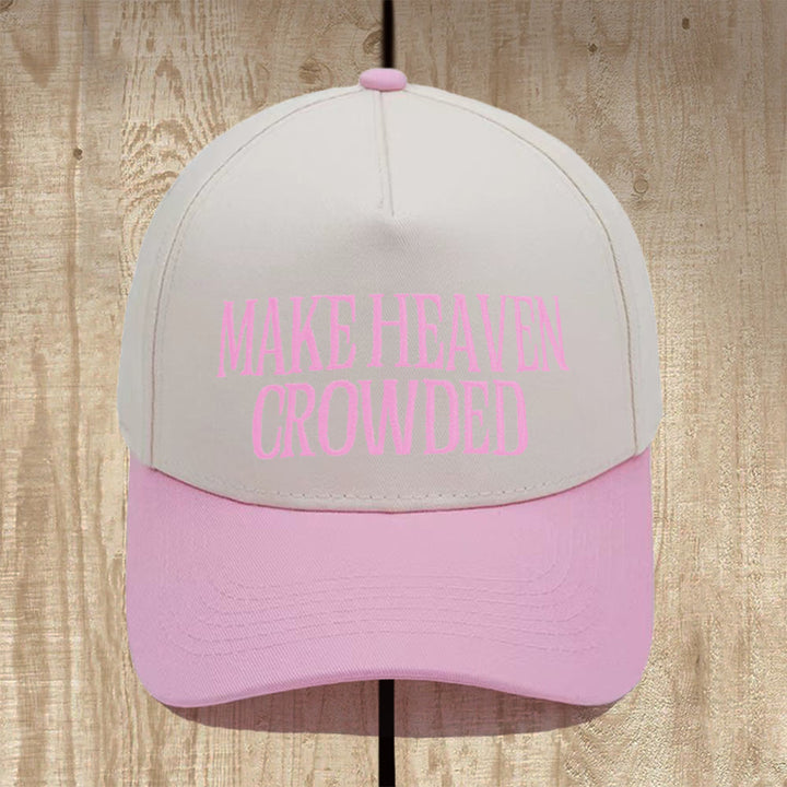 Christianartworkshop Cappellino da baseball strutturato Make Heaven Crowded: indossa la missione del Vangelo - Rosa - image 4