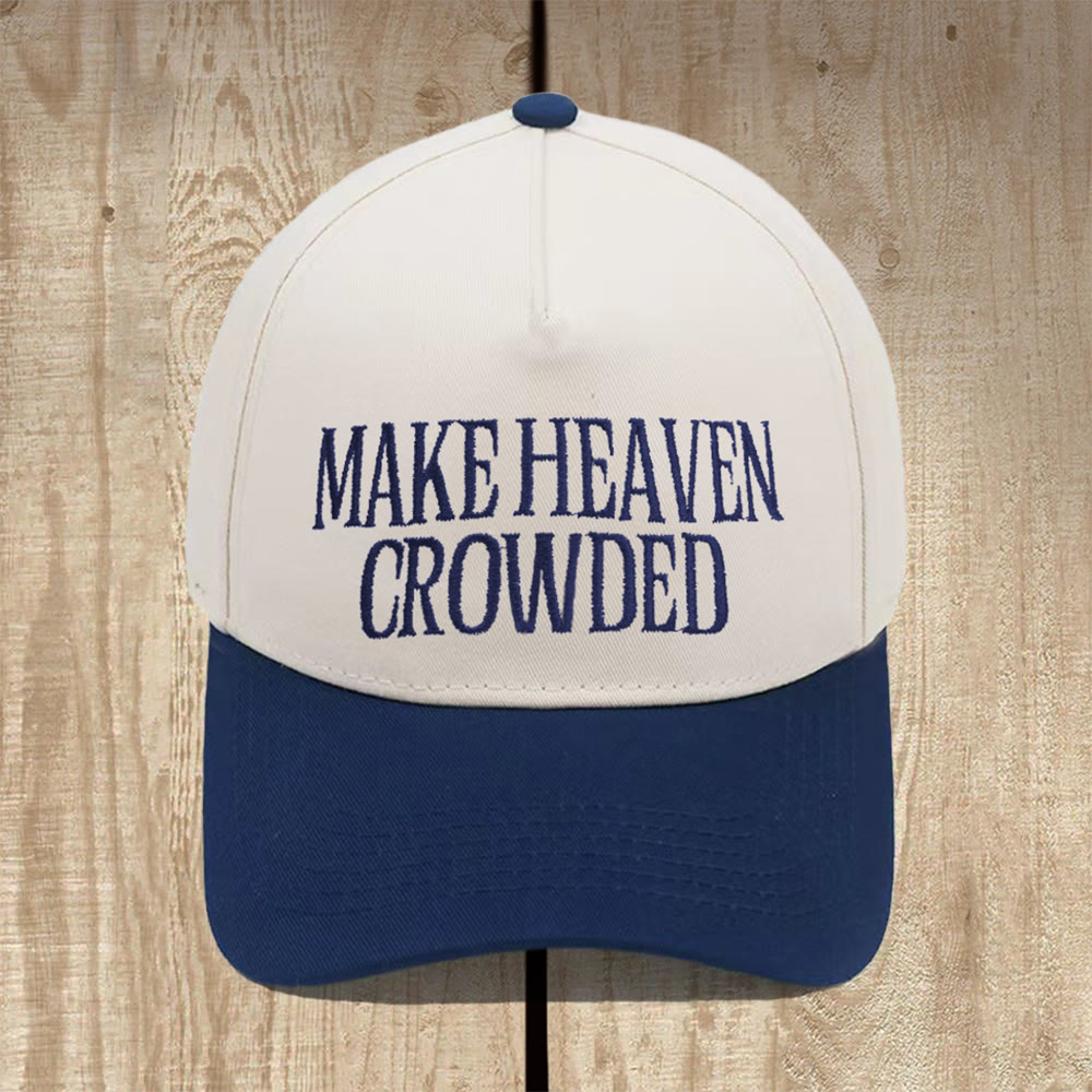 Christianartworkshop Cappellino da baseball strutturato Make Heaven Crowded: indossa la missione del Vangelo - Blu navy - image 8
