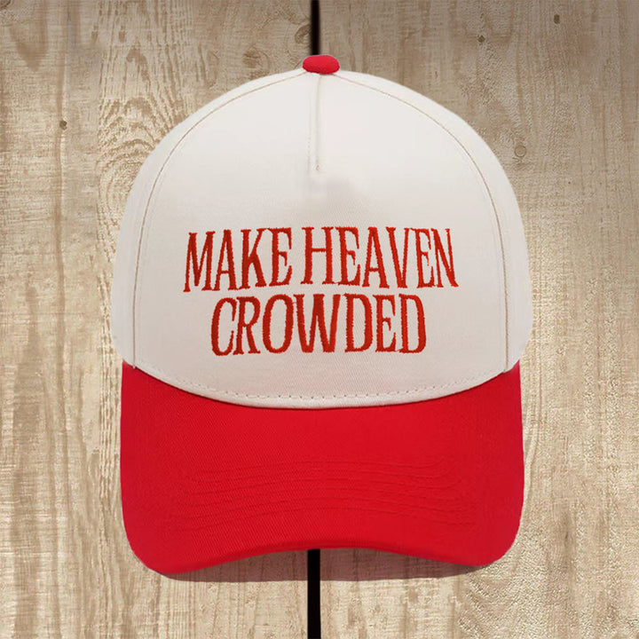 Christianartworkshop Cappellino da baseball strutturato Make Heaven Crowded: indossa la missione del Vangelo - Rosso - image 3