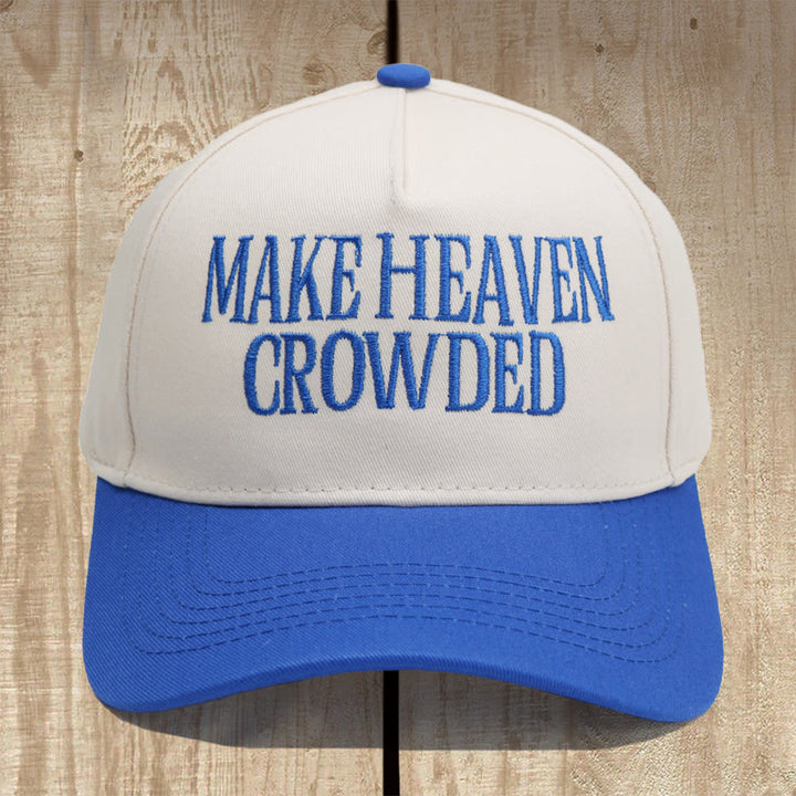 Christianartworkshop Cappellino da baseball strutturato Make Heaven Crowded: indossa la missione del Vangelo - Blu reale - image 7