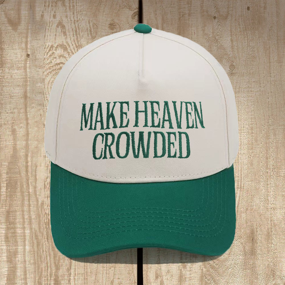Christianartworkshop Cappellino da baseball strutturato Make Heaven Crowded: indossa la missione del Vangelo - Verde scuro - image 6