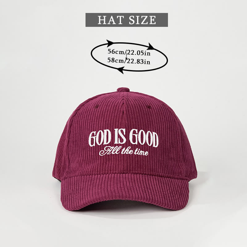 Christianartworkshop Cappellino in velluto a coste "Dio è buono": un promemoria quotidiano della sua costante bontà - image 1