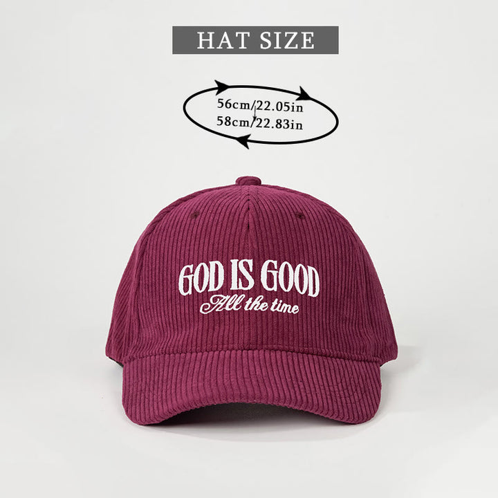 Christianartworkshop Cappellino in velluto a coste "Dio è buono": un promemoria quotidiano della sua costante bontà - image 1
