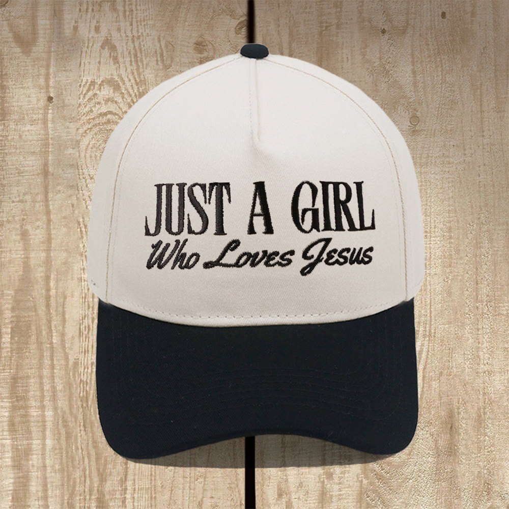 Christianartworkshop Cappellino da baseball strutturato Just A Girl Who Loves Jesus: indossa la tua devozione con orgoglio - Nero - image 1