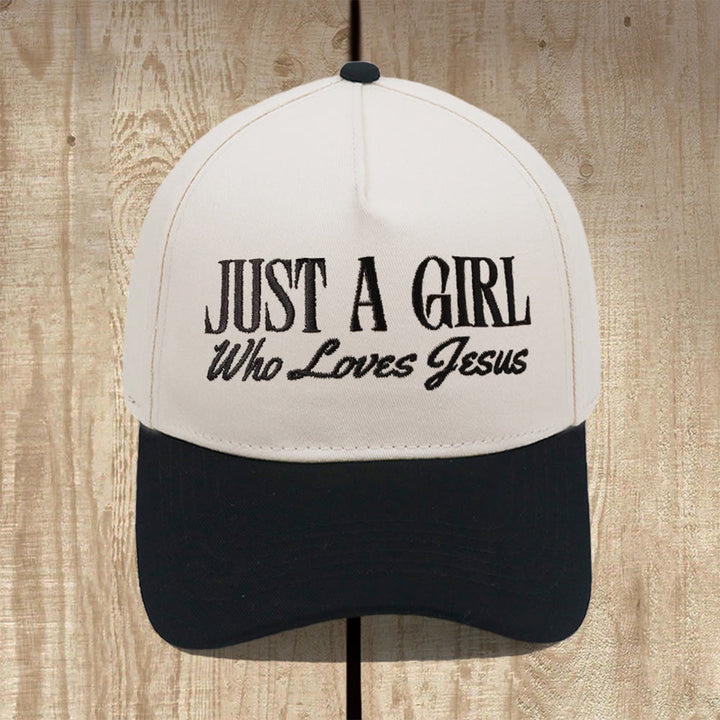 Christianartworkshop Cappellino da baseball strutturato Just A Girl Who Loves Jesus: indossa la tua devozione con orgoglio - Nero - image 1