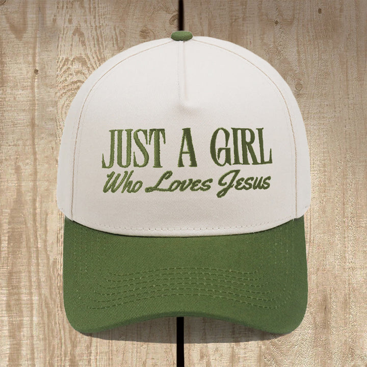 Christianartworkshop Cappellino da baseball strutturato Just A Girl Who Loves Jesus: indossa la tua devozione con orgoglio - Verde scuro - image 11