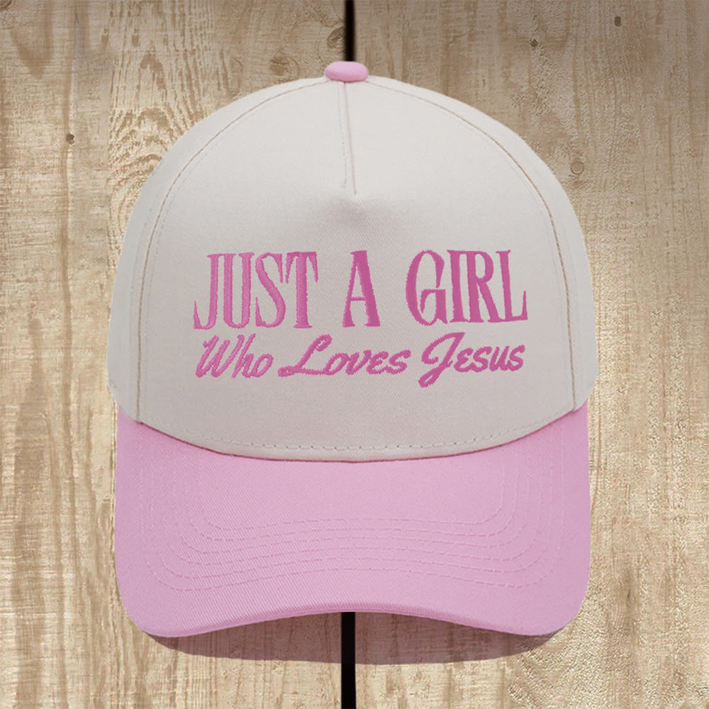 Christianartworkshop Cappellino da baseball strutturato Just A Girl Who Loves Jesus: indossa la tua devozione con orgoglio - Rosa - image 0