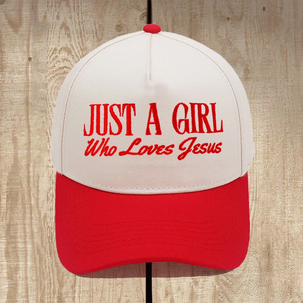 Christianartworkshop Cappellino da baseball strutturato Just A Girl Who Loves Jesus: indossa la tua devozione con orgoglio - Rosso - image 4