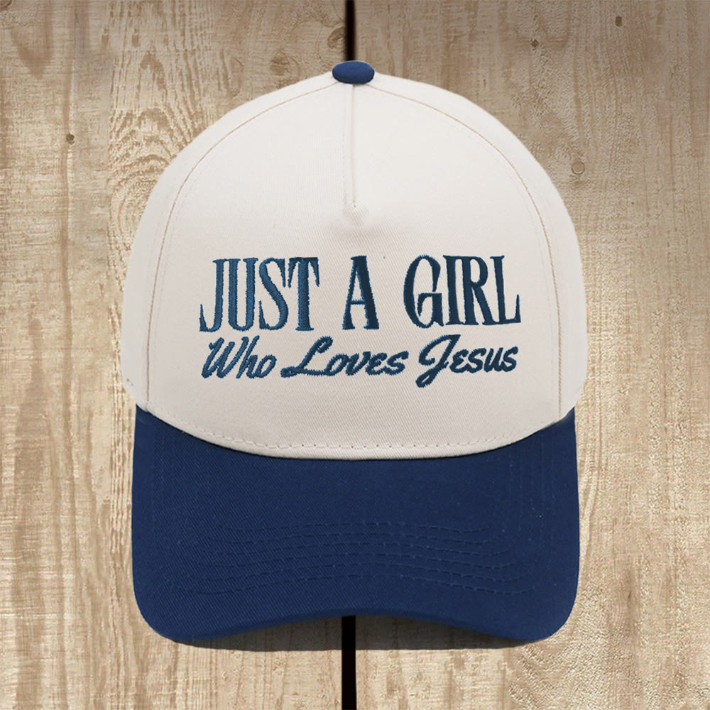Christianartworkshop Cappellino da baseball strutturato Just A Girl Who Loves Jesus: indossa la tua devozione con orgoglio - Blu navy - image 9