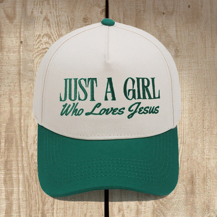 Christianartworkshop Cappellino da baseball strutturato Just A Girl Who Loves Jesus: indossa la tua devozione con orgoglio - Verde militare - image 12