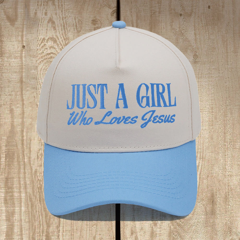 Christianartworkshop Cappellino da baseball strutturato Just A Girl Who Loves Jesus: indossa la tua devozione con orgoglio - Azzurro cielo - image 7