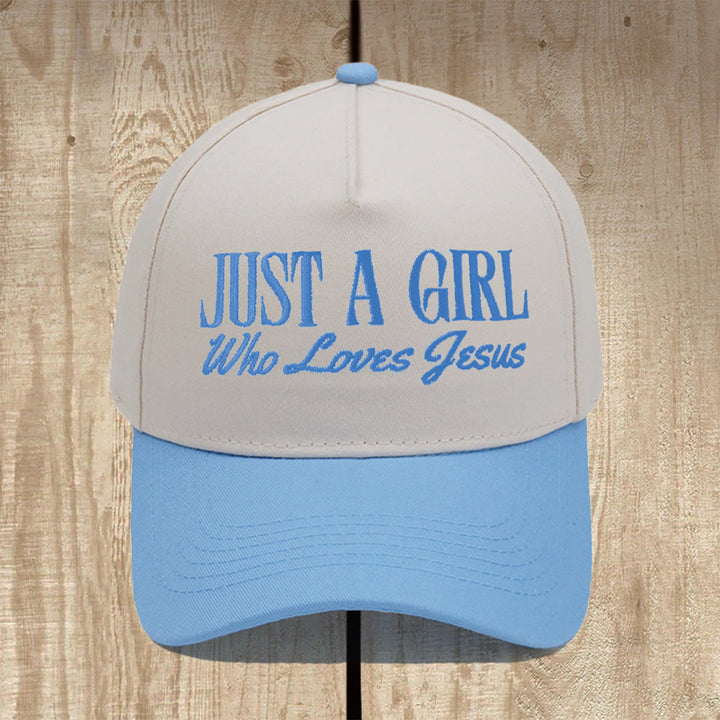 Christianartworkshop Cappellino da baseball strutturato Just A Girl Who Loves Jesus: indossa la tua devozione con orgoglio - Azzurro cielo - image 7