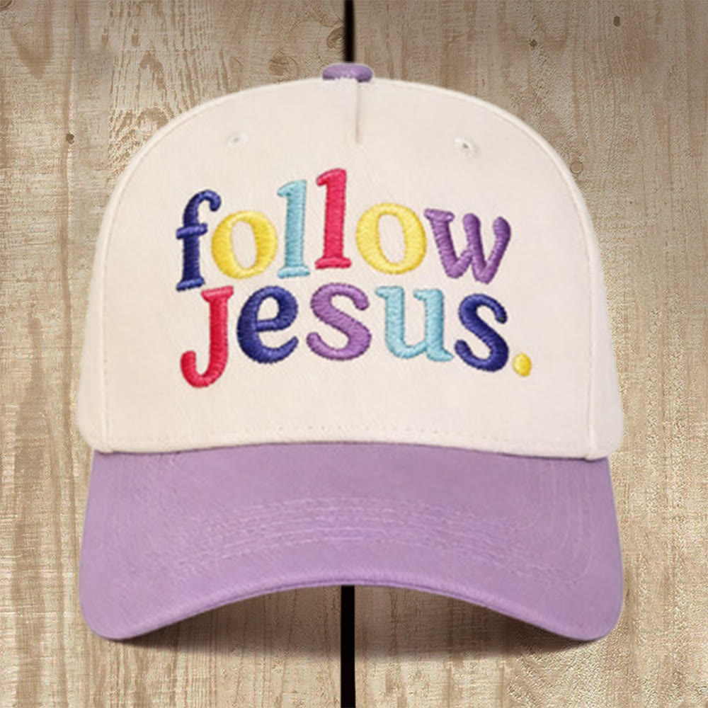 Christianartworkshop Cappellino da baseball strutturato multicolore Follow Jesus: indossa la chiamata del Vangelo - Viola - image 0
