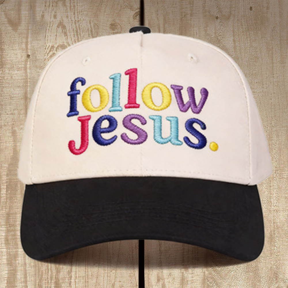 Christianartworkshop Cappellino da baseball strutturato multicolore Follow Jesus: indossa la chiamata del Vangelo - Nero - image 1