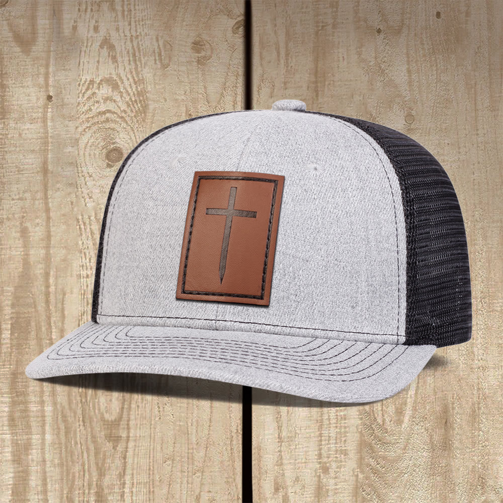 Christianartworkshop Cappellino da camionista Rugged Cross: una testimonianza di fede sicura nella vita quotidiana - Grigio - image 2