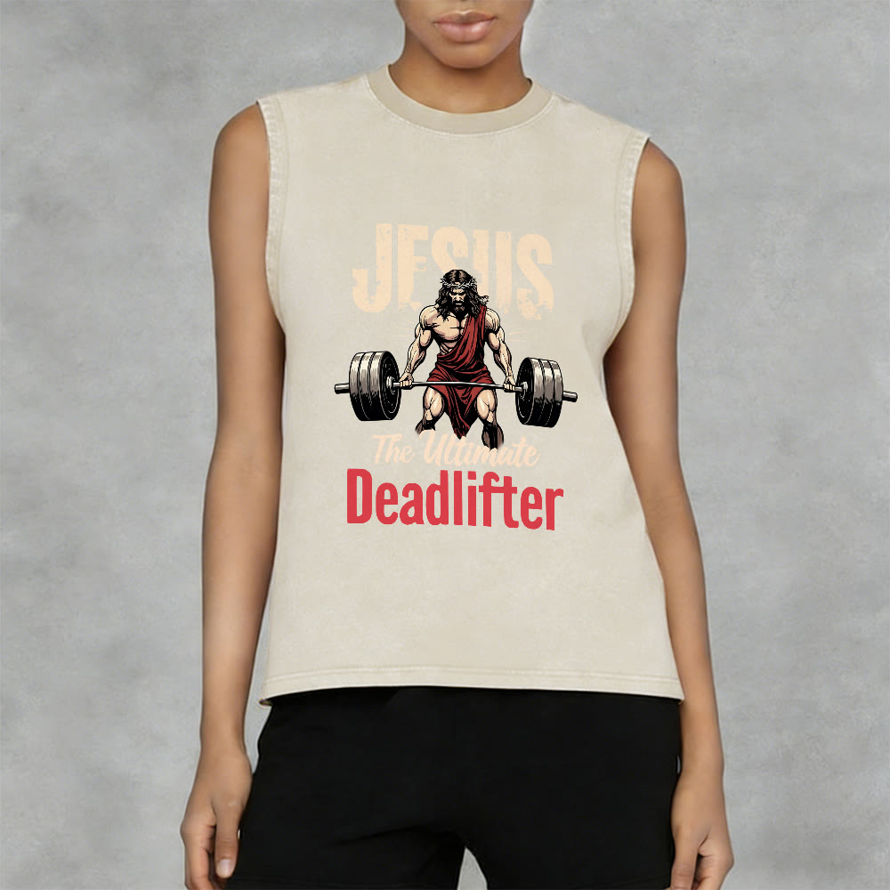 Christianartworkshop Jesus The Ultimate Deadlifter Canotta unisex lavata - image 6