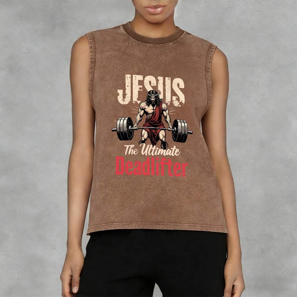 Christianartworkshop Jesus The Ultimate Deadlifter Canotta unisex lavata - image 15