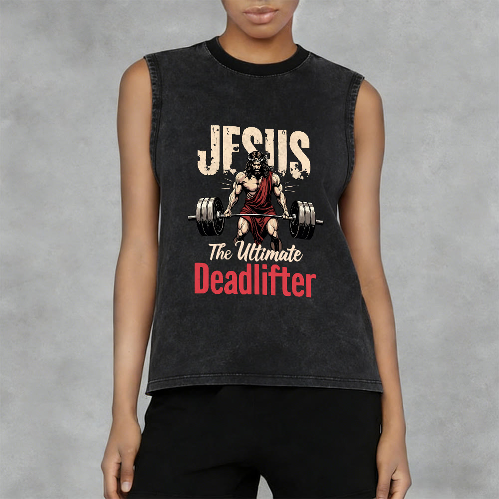 Christianartworkshop Jesus The Ultimate Deadlifter Canotta unisex lavata - image 3