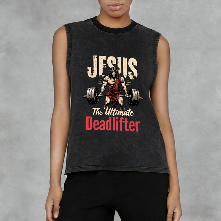 Christianartworkshop Jesus The Ultimate Deadlifter Canotta unisex lavata - image 3