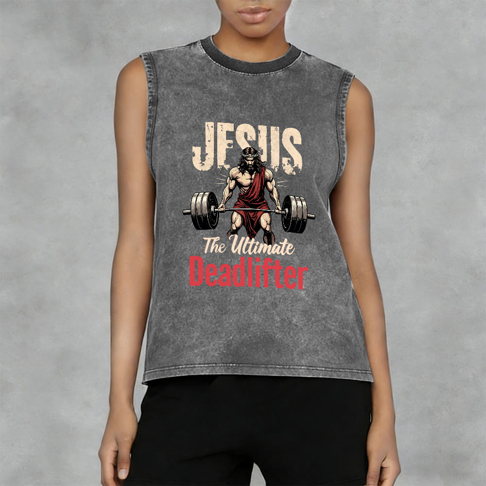 Christianartworkshop Jesus The Ultimate Deadlifter Canotta unisex lavata - image 12