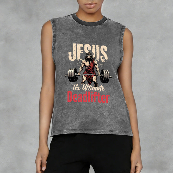 Christianartworkshop Jesus The Ultimate Deadlifter Canotta unisex lavata - image 12