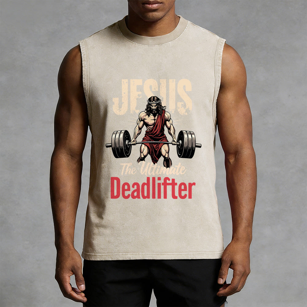 Christianartworkshop Jesus The Ultimate Deadlifter Canotta unisex lavata - image 5