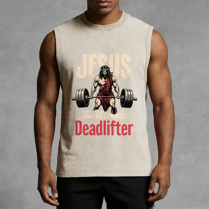 Christianartworkshop Jesus The Ultimate Deadlifter Canotta unisex lavata - image 5