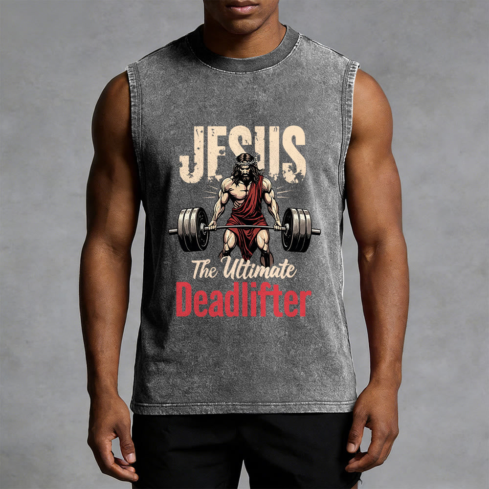 Christianartworkshop Jesus The Ultimate Deadlifter Canotta unisex lavata - image 11