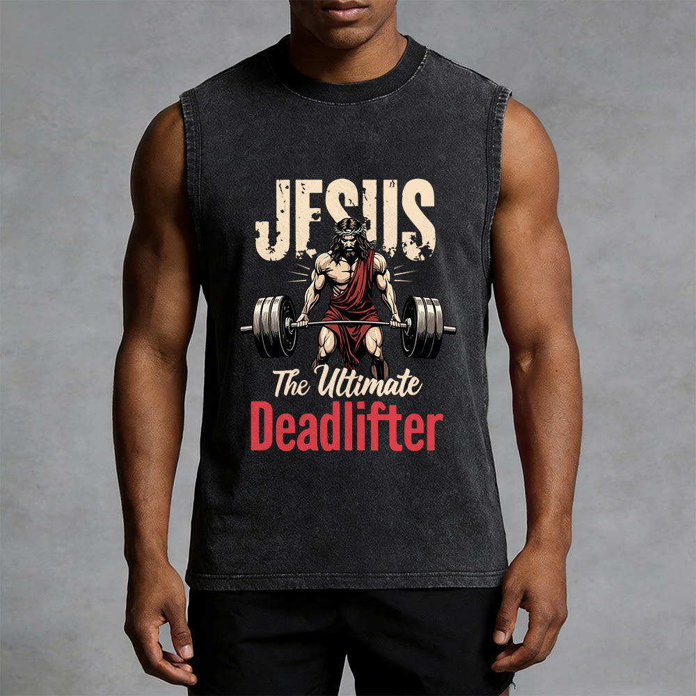 Christianartworkshop Jesus The Ultimate Deadlifter Canotta unisex lavata - image 2